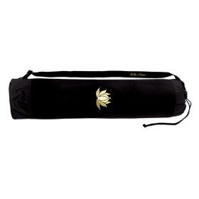 Yoga Mat Tote, Black with Gold Lotus